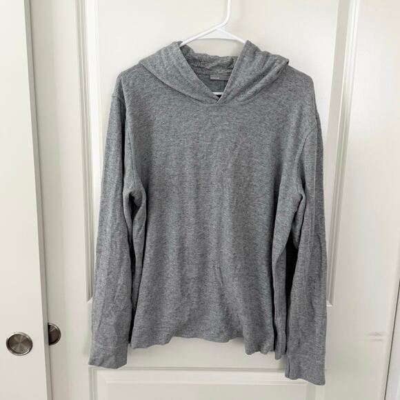 VINCE Ribbed Hooded Pullover Long Sleeve Shirt Gray XL - Picture 1 of 5